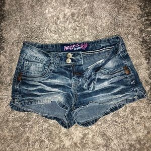 Denim short shorts